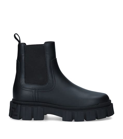 fendi force leather chelsea boots